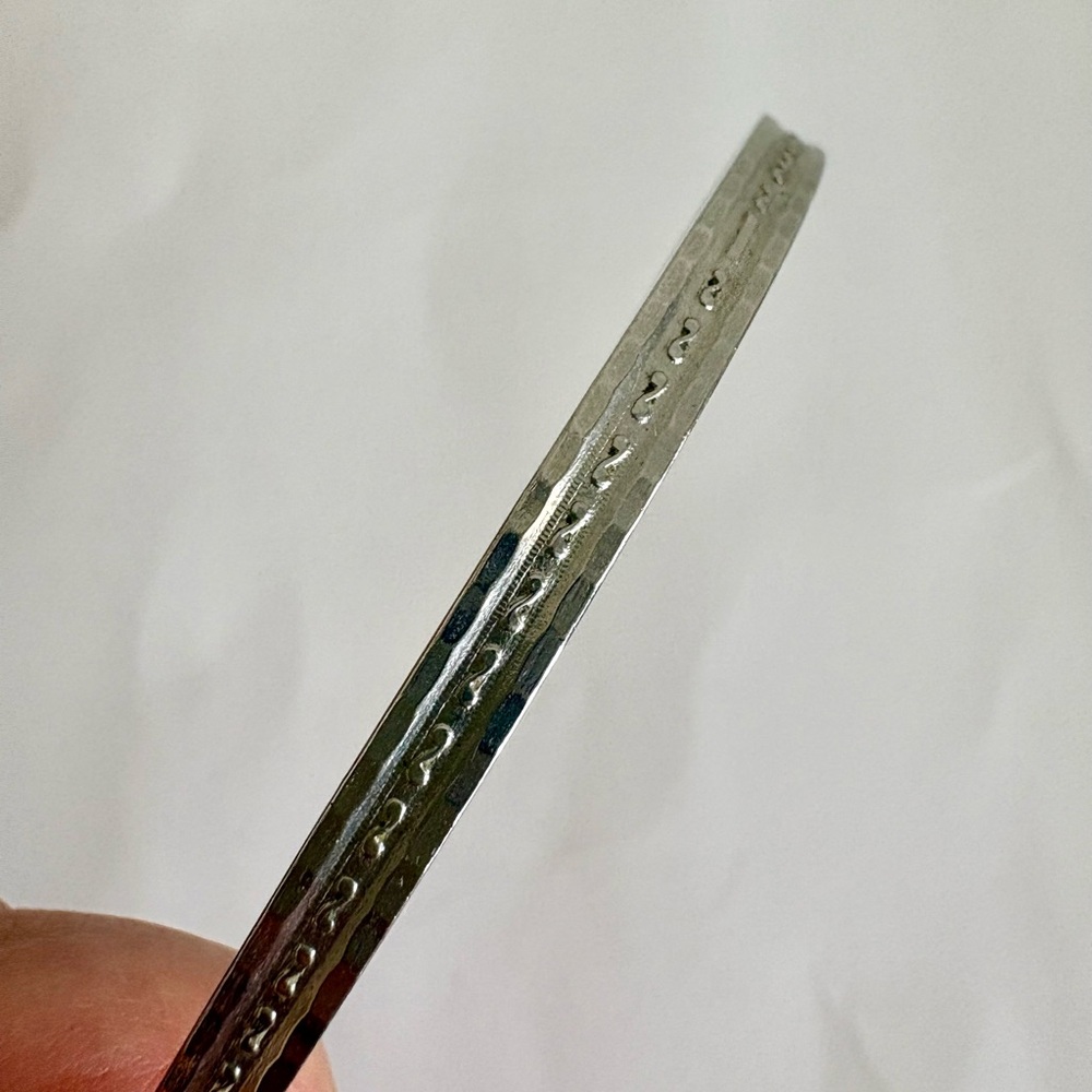 Vintage Coro Sterling Silver Thin / Skinny Bangle Bracelet - Picture 6 of 10